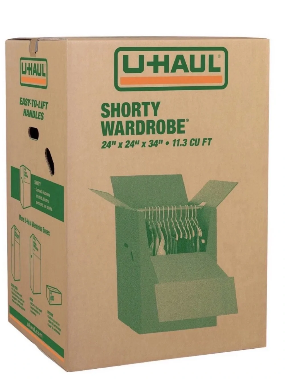 U-Haul Wardrobe Moving Box with Hanging Bar - Brown